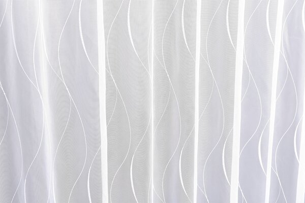 Záclona vega, Jazerné vlnky s olovkom metráž, biela 160 cm