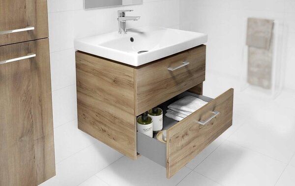 Cersanit Lara City 50, SET skrinka + umývadlo, 494x397x460 mm, orech, S801-155-DSM