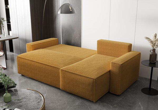 Rohová rozkladacia sedačka ARIANNA - horčicová