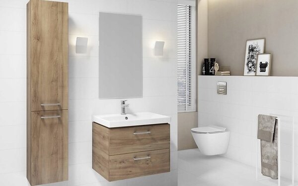 Cersanit Lara City 50, SET skrinka + umývadlo, 494x397x460 mm, orech, S801-155-DSM