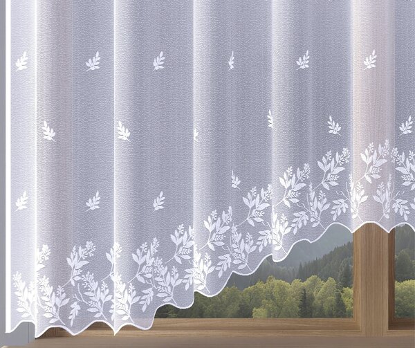 Hotová záclona alebo balkónový komplet, Sabi, biela 300 x 140 cm
