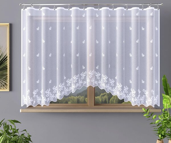 Hotová záclona alebo balkónový komplet, Sabi, biela 300 x 140 cm