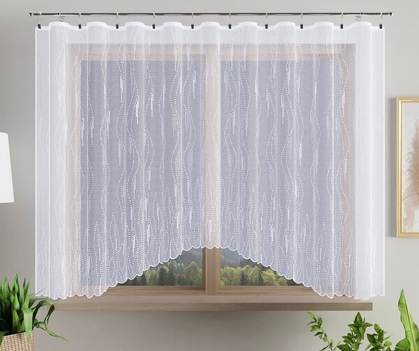 Hotová záclona alebo balkónový komplet, Edison, biela 220 x 120 cm