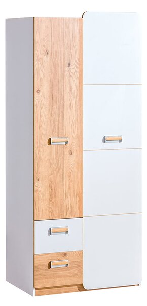 Kombinovaná šatníková skriňa 80 cm CEDAR - dub nash / biela