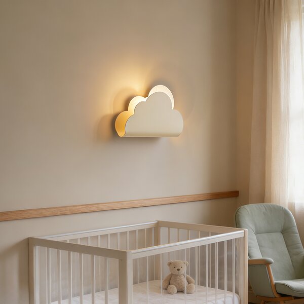 Detská nástenná lampa béžová oblak so slnkom - Cloudy