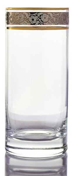 BOHEMIA PRESTIGE ZLATO-PLATINOVÝ POHÁR NA VODU 390ML SADA 6KS