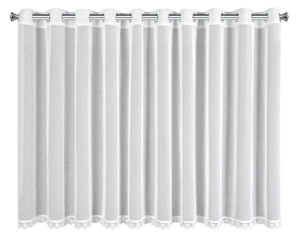 KRÁTKA ZÁCLONA NA KRÚŽKOCH SUZAN 350X140 CM BIELA