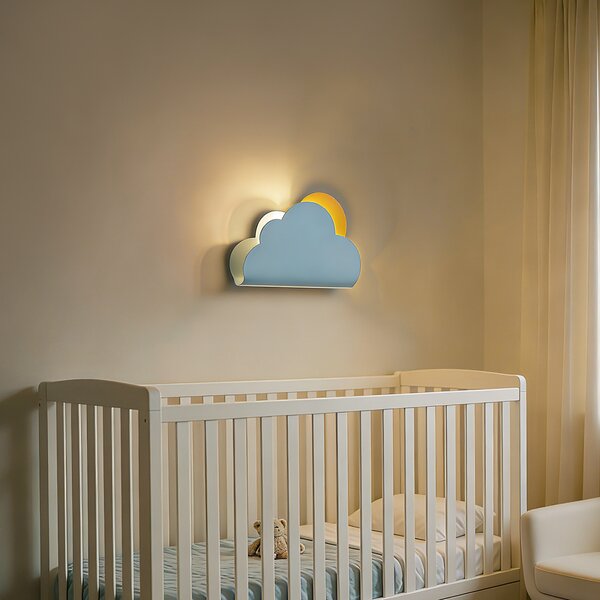 Detská nástenná lampa Modrý oblak so slnkom - Cloudy