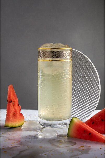 BOHEMIA PRESTIGE ZLATO-PLATINOVÝ POHÁR NA VODU 390ML SADA 6KS