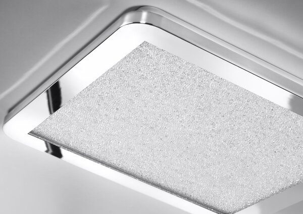 Stmievateľný LED panel do kúpeľne NEXIT - 12W, 3000K (teplá biela), 23x23cm, strieborný