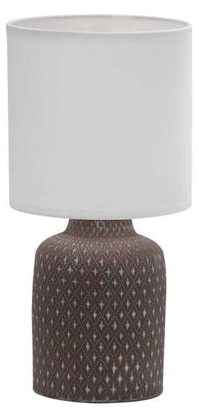 Moderná stolná keramická lampa INER - 1xE14, 40W, hnedá / biela