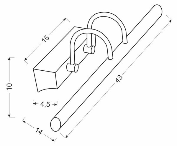 LED osvetlenie nad zrkadlo LINEA - 5W, 6500K (studená biela), chrómované