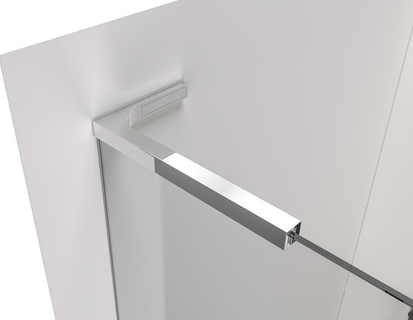 CERANO - Sprchová zástena Walk-in Onyx L-ľavá vzpera - 8 mm + polička / držiak na uteráky - chróm, industriálne sklo - 90x200 cm