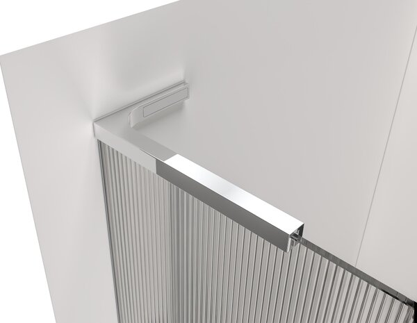 CERANO - Sprchová zástena Walk-in Onyx L-ľavá vzpera - 8 mm + polička / držiak na uteráky - chróm, ryhované sklo - 100x200 cm