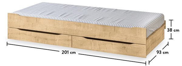 Študentská posteľ STUDIO MOCHA s prístelkou (90x200cm)