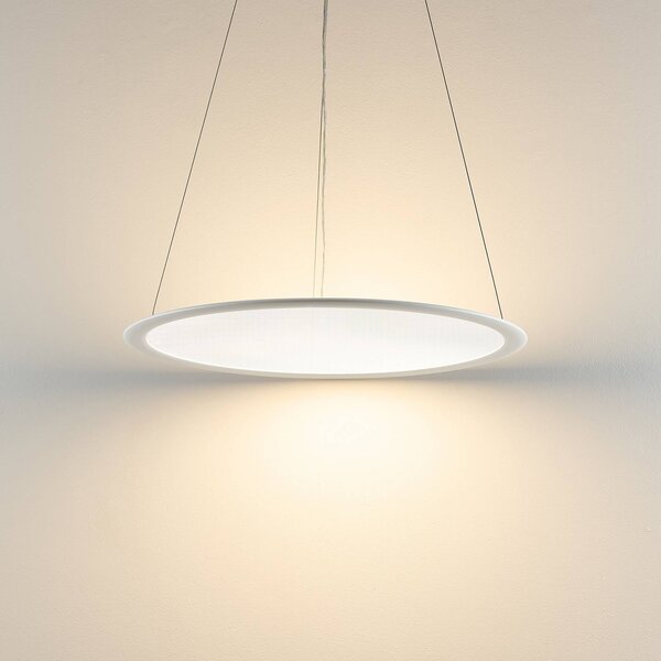 Deko-Light LED závesné svietidlo PANEL, biele, Ø 63 cm, kov, stmievateľné, 50 W, Biela / opálová, Pracovňa / Kancelária, Hliník, Moderný, Závesné svietidlo
