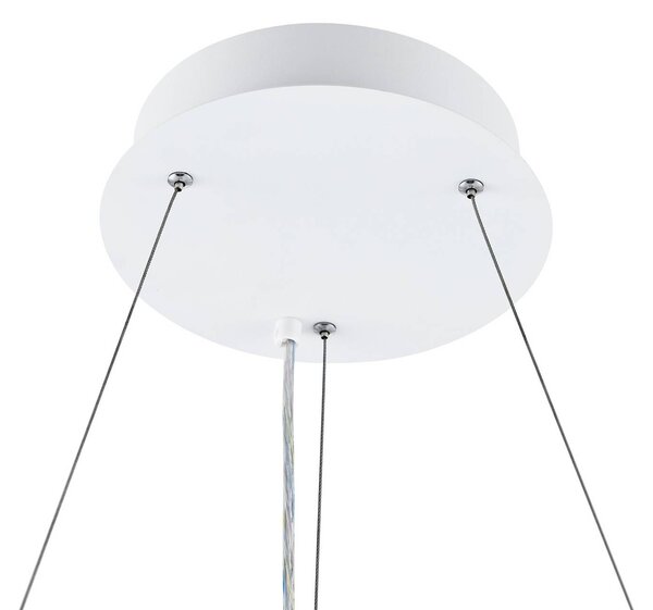 Deko-Light LED závesné svietidlo PANEL, biele, Ø 63 cm, kov, stmievateľné, 50 W, Biela / opálová, Pracovňa / Kancelária, Hliník, Moderný, Závesné svietidlo
