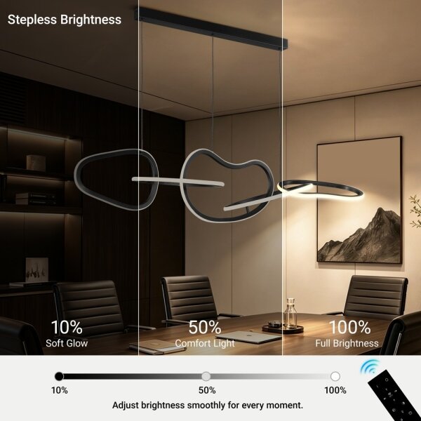 BRILAGI - stmievateľný LED luster na lanku SIGNATURE LED/80W/230V 120x25 cm čierna + s diaľkovým ovládaním