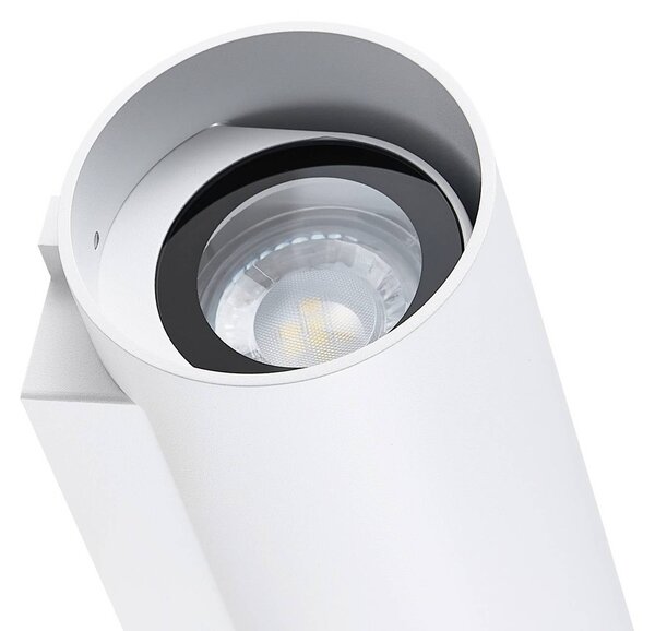 Deko-Light Vonkajšie nástenné svietidlo CAN, biele, 2-pl., Ø 8 cm, IP65, kov, GU10, Biela / opálová, Hliník, Nástenné svietidlo
