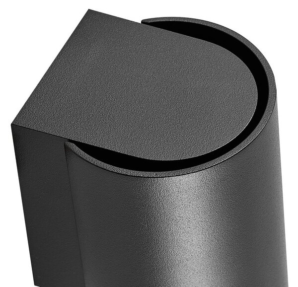 Vonkajšie nástenné svietidlo CAN, čierne, 1-pl. svetlo, Ø 8 cm IP65 kov GU10, Čierna, Hliník, Nástenné svietidlo