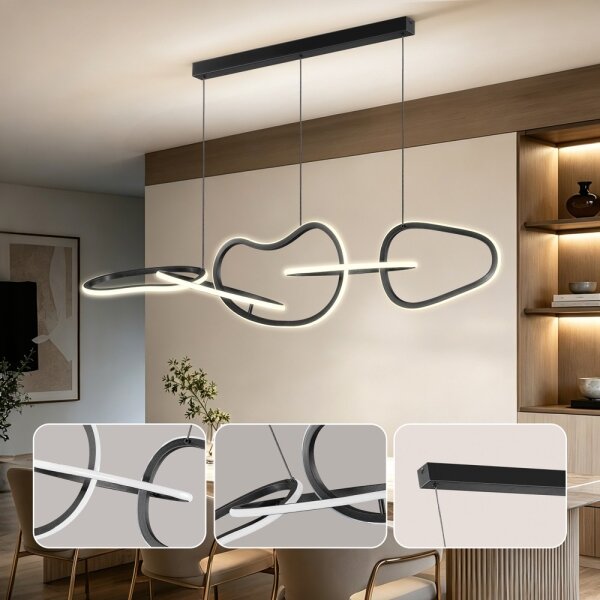 BRILAGI - stmievateľný LED luster na lanku SIGNATURE LED/80W/230V 120x25 cm čierna + s diaľkovým ovládaním