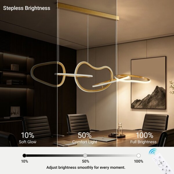 BRILAGI - stmievateľný LED luster na lanku SIGNATURE LED/80W/230V 120x25 cm zlatý + diaľkový ovládač