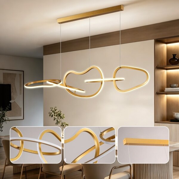 BRILAGI - stmievateľný LED luster na lanku SIGNATURE LED/80W/230V 120x25 cm zlatý + diaľkový ovládač