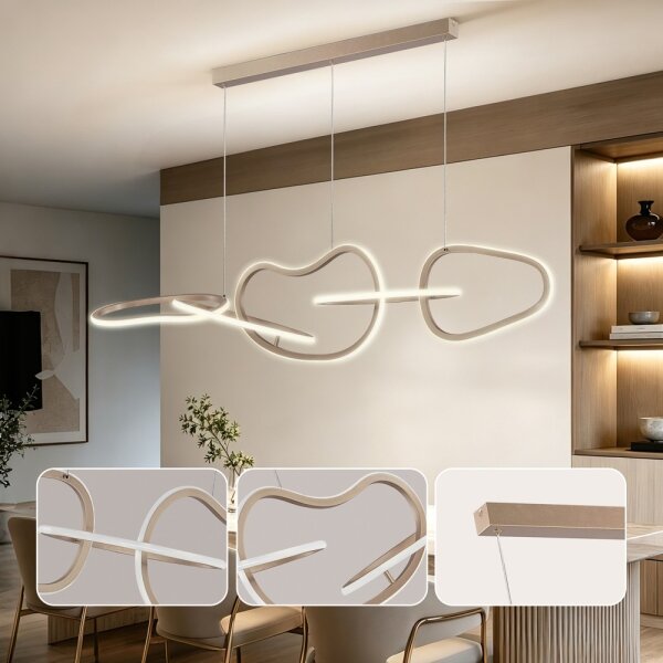 BRILAGI - stmievateľný LED luster na lane SIGNATURE LED/80W/230V 120x25 cm béžová + diaľkový ovládač
