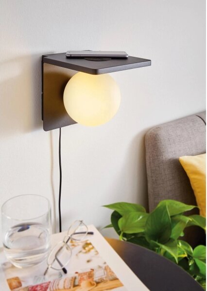Eglo 98265 - Nástenné svietidlo s bezdrôtovým nabíjaním CIGLIE 1xE14/40W/230V