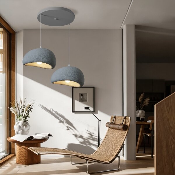 BRILAGI - Závesné svietidlo na lanku WABI SABI 2xE27/60W/230V sivá