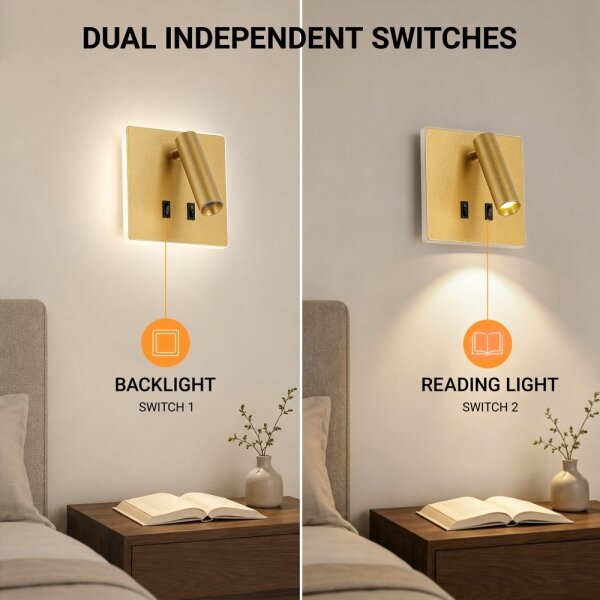 BRILAGI - LED Nástenné bodové svietidlo ZAYA DOUBLE LED/8W/230V + LED/3W zlatá