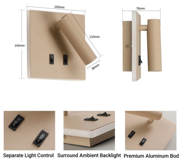 BRILAGI - LED Nástenné bodové svietidlo ZAYA DOUBLE LED/8W/230V + LED/3W béžová