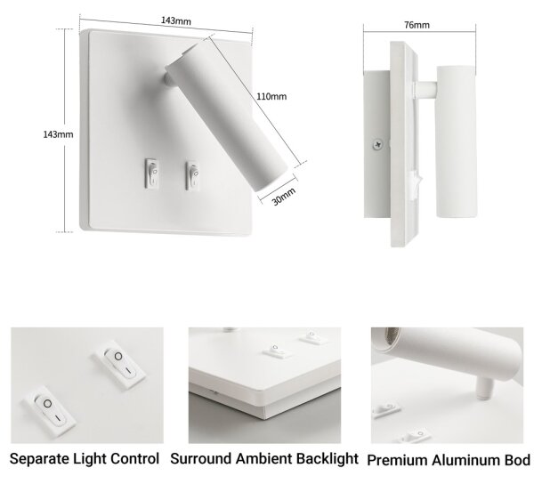 BRILAGI - LED nástenné bodové svietidlo ZAYA DOUBLE LED/8W/230V + LED/3W biela