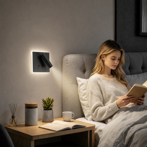 BRILAGI - LED Nástenné bodové svietidlo ZAYA DOUBLE LED/8W/230V + LED/3W čierna