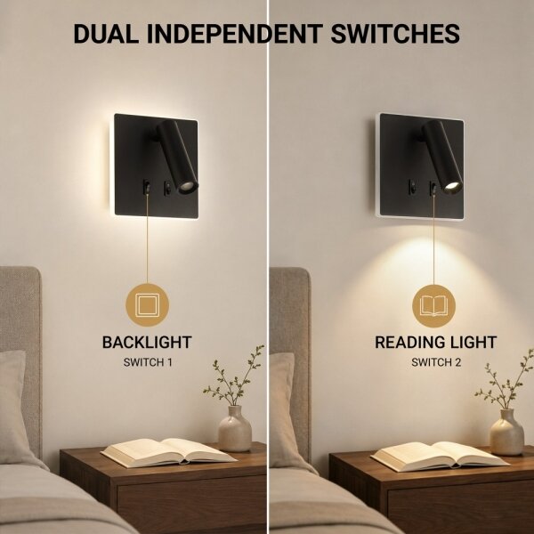 BRILAGI - LED Nástenné bodové svietidlo ZAYA DOUBLE LED/8W/230V + LED/3W čierna