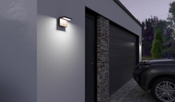 LED Vonkajšie svietidlo so senzorom NATURA LED/12W/230V 4000K IP54 hnedá/antracit