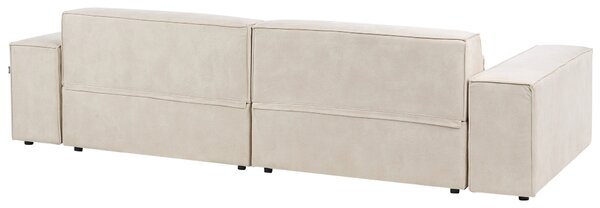 2-miestna modulárna pohovka béžová zamatové čalúnenie nohy zo syntetického materiálu minimalistický moderný štýl obývacia izba