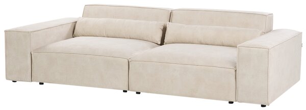 2-miestna modulárna pohovka béžová zamatové čalúnenie nohy zo syntetického materiálu minimalistický moderný štýl obývacia izba
