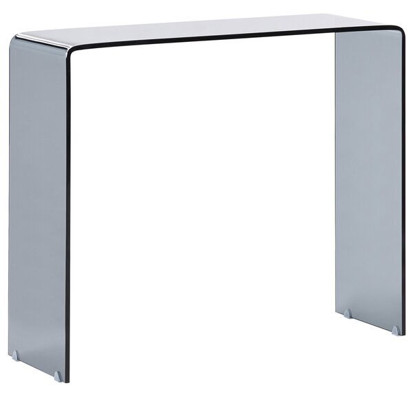 Konzolový stolík čierny priehľadné tvrdené sklo 30 x 90 cm minimalistický obdĺžnikový moderný