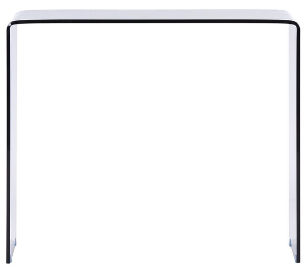 Konzolový stolík čierny priehľadné tvrdené sklo 30 x 90 cm minimalistický obdĺžnikový moderný