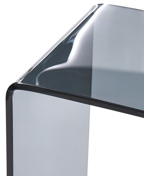 Konzolový stolík čierny priehľadné tvrdené sklo 30 x 90 cm minimalistický obdĺžnikový moderný