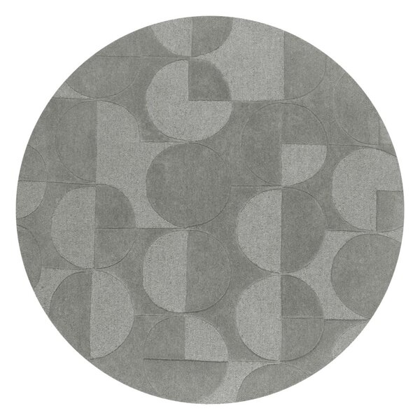 Šedý vlnený okrúhly koberec ø 160 cm Gigi - Flair Rugs
