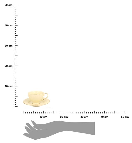 Porcelánová šálka na nohe s podšálkou Ecru Nina 120 ml sada 2ks