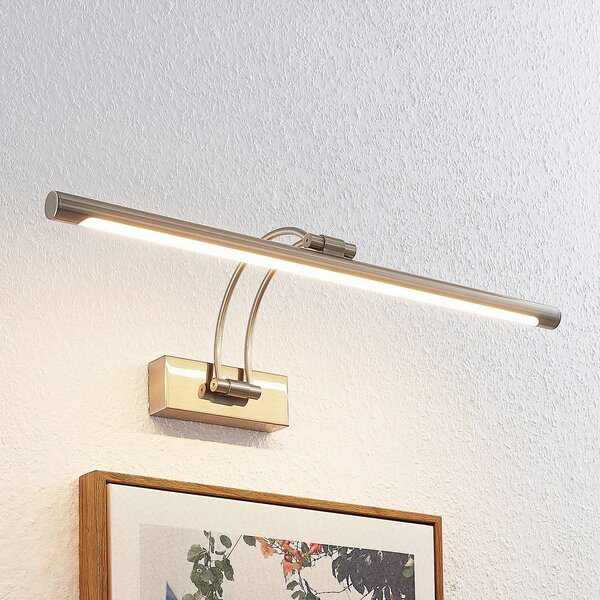 Lucande LED obrazové svetlo Dimitrij, nikel, kov, 54cm, Hliník / sivá / zinok, Obývacia izba / jedáleň, kov, Moderný, Osvetlenie obrazu