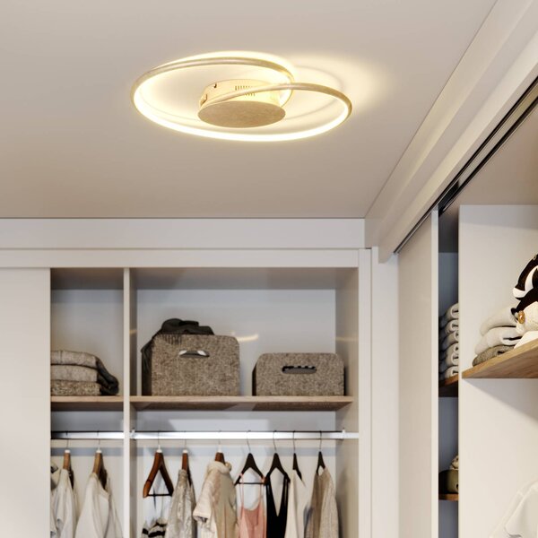 Lindby LED stropné svietidlo Joline, Ø 45 cm, zlatá farba, kov, Mosadz / zlato, Obývacia izba / jedáleň, kov, Moderný
