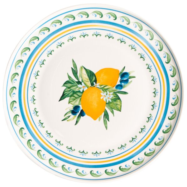 12-dielna sada jedálenského riadu biela zelená porcelán so vzorom citrónov glazúrovaný povrch servis pre 4 osoby kuchyňa jedáleň