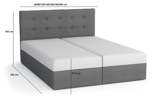 Moderná posteľ s úložným priestorom 180x200 STIG II - antracit