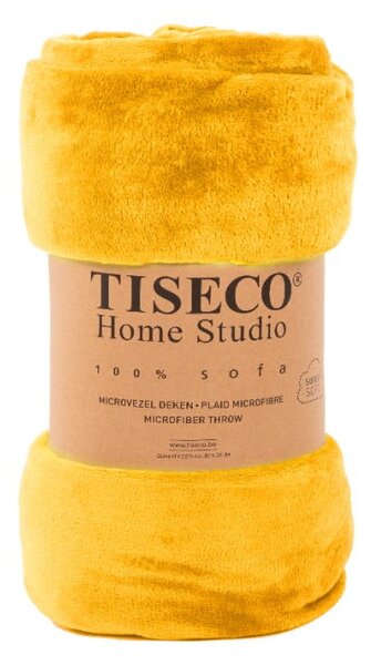 Okrovo žltý prehoz z mikroplyšu na jednolôžko 150x200 cm Cosy - Tiseco Home Studio