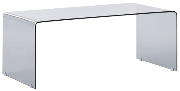 Konferenčný stolík čierny priehľadné tvrdené sklo 100 x 50 cm minimalistický obdĺžnikový moderný