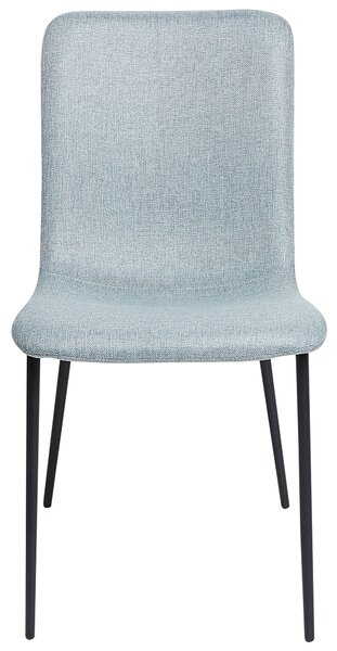 Sada 4 jedálenských stoličiek svetlomodrá látkové čalúnenie polyester železné nohy moderný štýl kuchyňa jedáleň